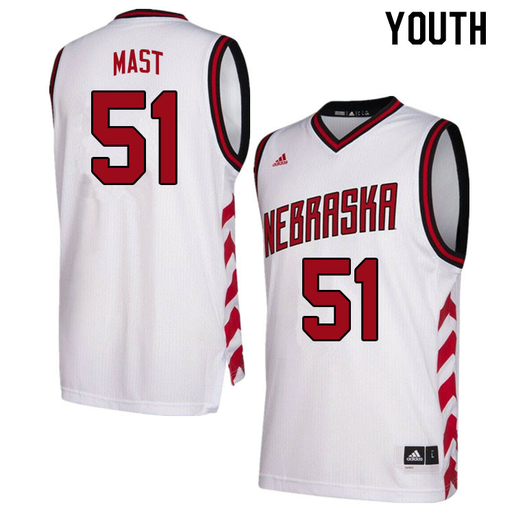 Youth #51 Rienk Mast Nebraska Cornhuskers College Basketball Jerseys Stitched Sale-Hardwood